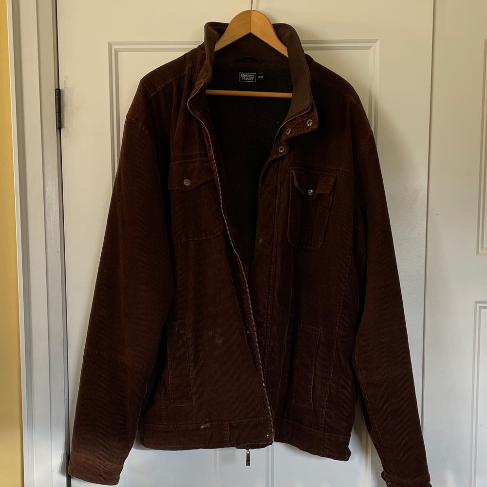 Denver Hayes Dark Brown Corduroy Bomber Jacket